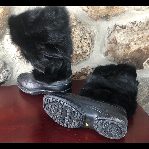 Black fox leather boots with reversible crampons - Picture 5 of 5